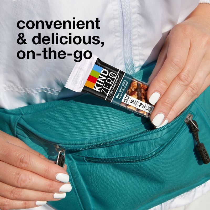 slide 2 of 6, KIND ZERO Dark Chocolate Nuts & Sea Salt Nut Bars, 5 ct