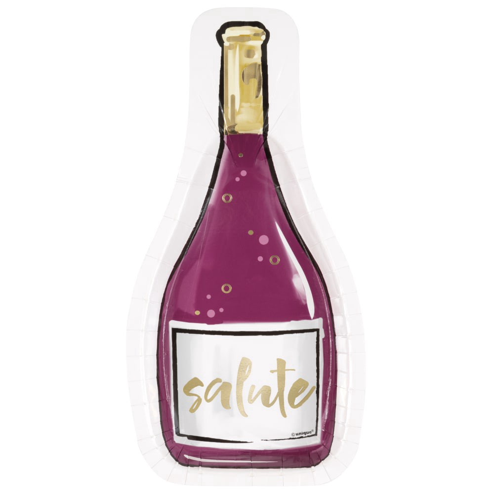 slide 1 of 1, Unique® Wine Bottle Plates 8 ct, 8 ct