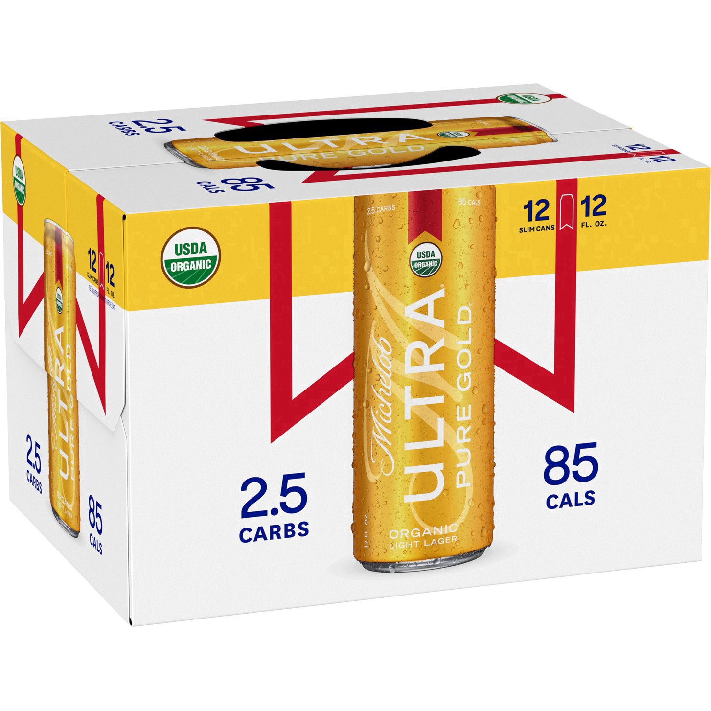 slide 6 of 134, Michelob Ultra Pure Gold Organic Light Lager Beer, 12-12 fl. oz. Cans, 12 ct; 12 oz