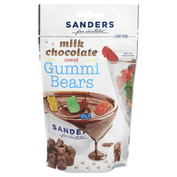 slide 1 of 1, Sanders Milk Chocolate Covered Gummi Bears, 3.75 oz