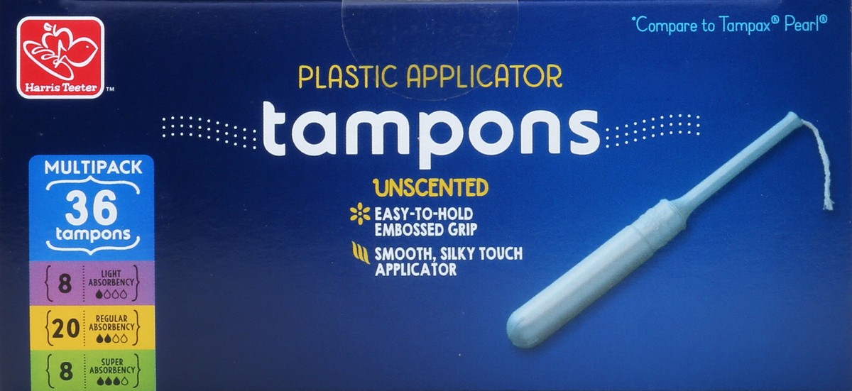 slide 4 of 4, Harris Teeter Plastic Applicator Tampons - Multipack, 36 ct