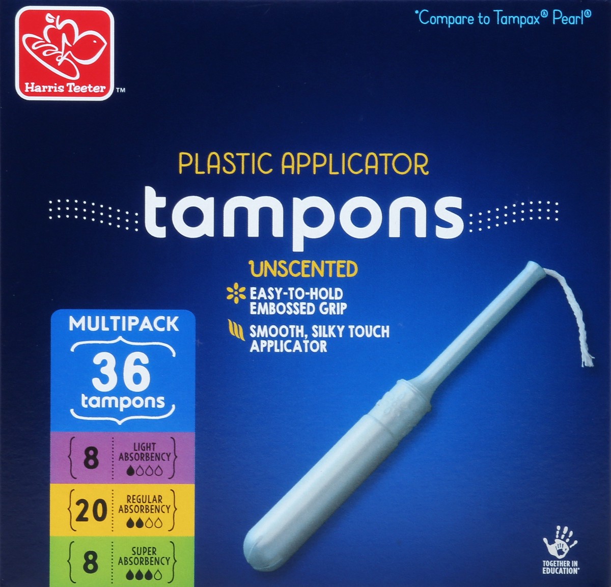 slide 3 of 4, Harris Teeter Plastic Applicator Tampons - Multipack, 36 ct