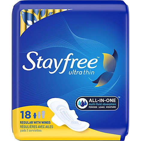 slide 1 of 1, Stayfree Ultra Plus Maxi Pads, 18 ct