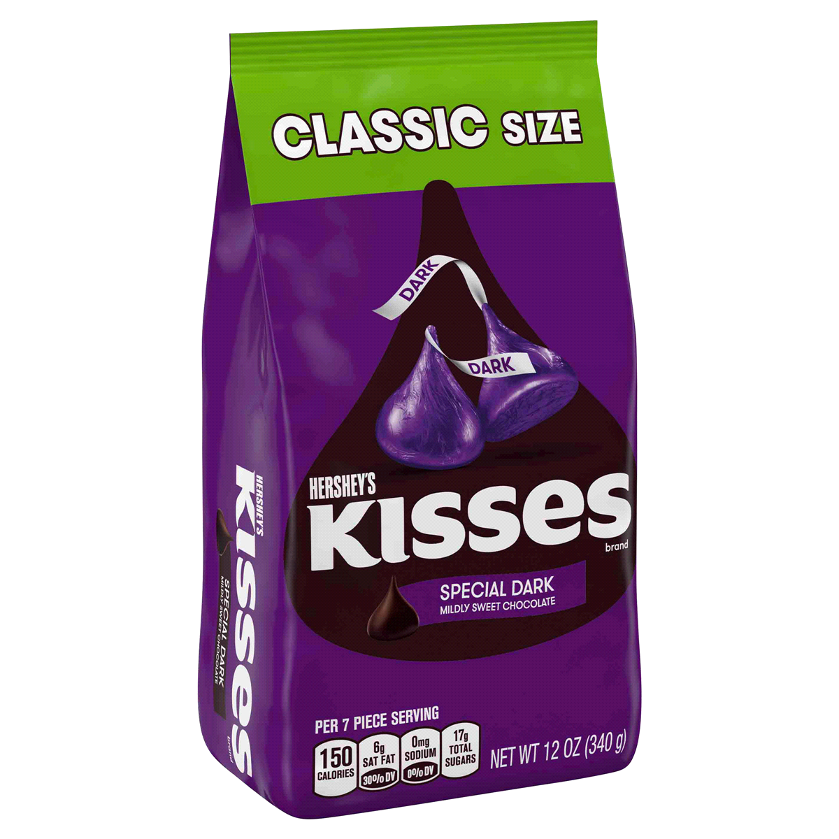 slide 7 of 10, Hershey's Kisses Special Dark Mildly Sweet Chocolate Candy, 12 oz