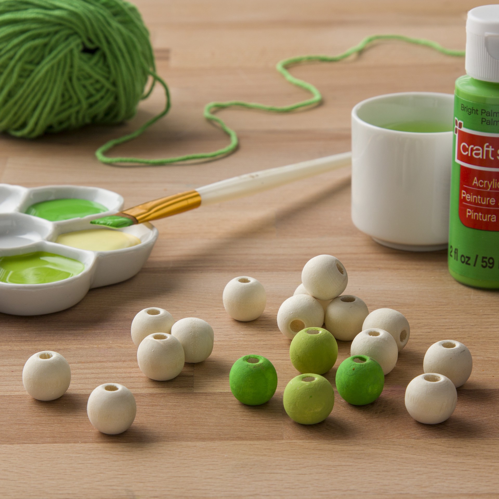 slide 2 of 2, 16mm Round Wood Beads, 34ct. By Make Market, 16mm