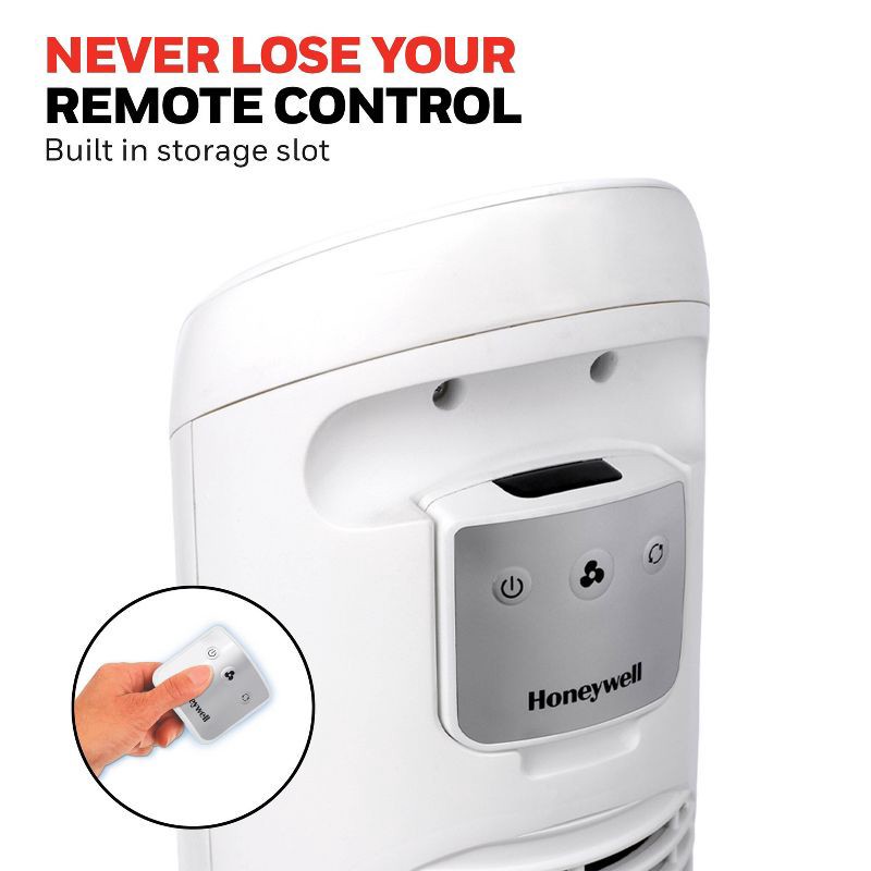 slide 10 of 10, Honeywell QuietSet 5 Speed Oscillating Tower Fan White HYF260W: Standing Floor Fan, Quiet Cooling, Programmable Timer, 1 ct