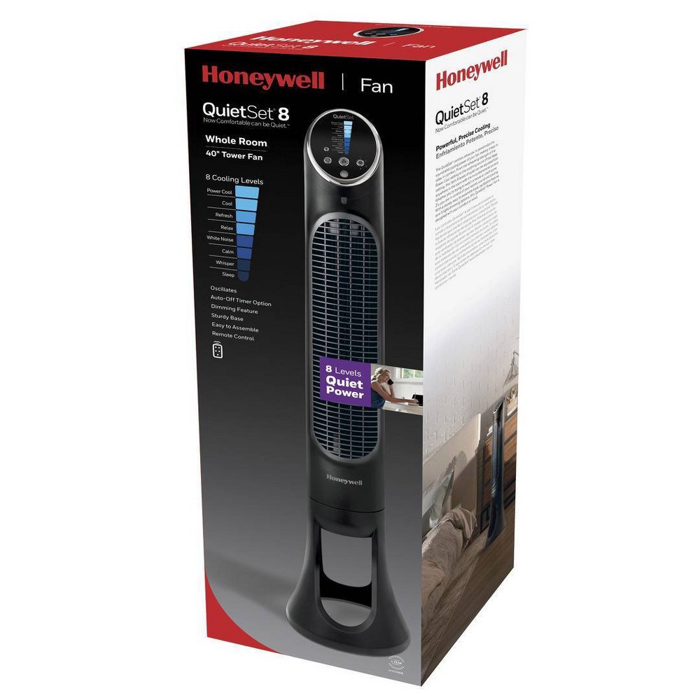 slide 6 of 6, Honeywell Quiet Set 8-Speed Oscillating Tower Fan, 1 ct