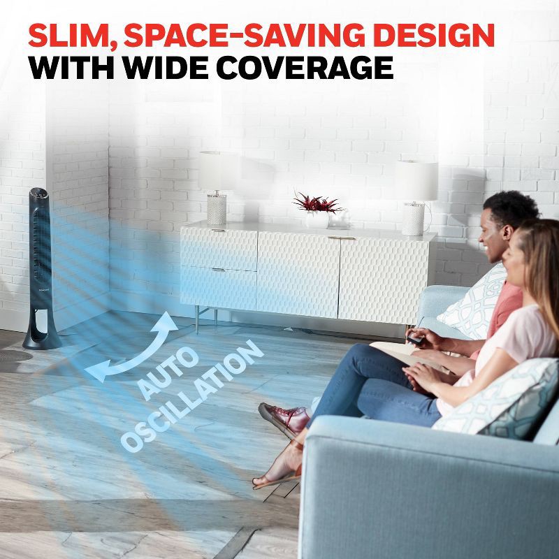 slide 9 of 13, Honeywell QuietSet 8-Speed Oscillating Tower Fan Black HYF290B: Programmable Timer, Quiet Operation, ETL Listed, 1 ct