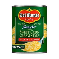 Del Monte No Salt Added Golden Sweet Corn Cream Style - 14.75 Oz