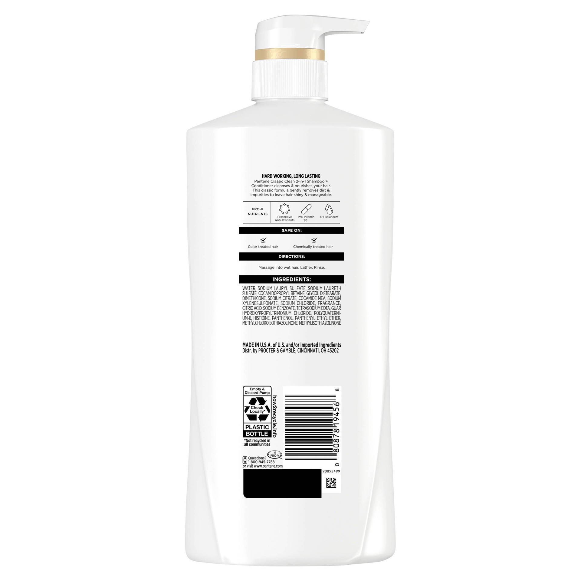 slide 44 of 109, PANTENE PRO-V Classic Clean 2in1 Shampoo + Conditioner, 23.6oz, 23.60 fl oz