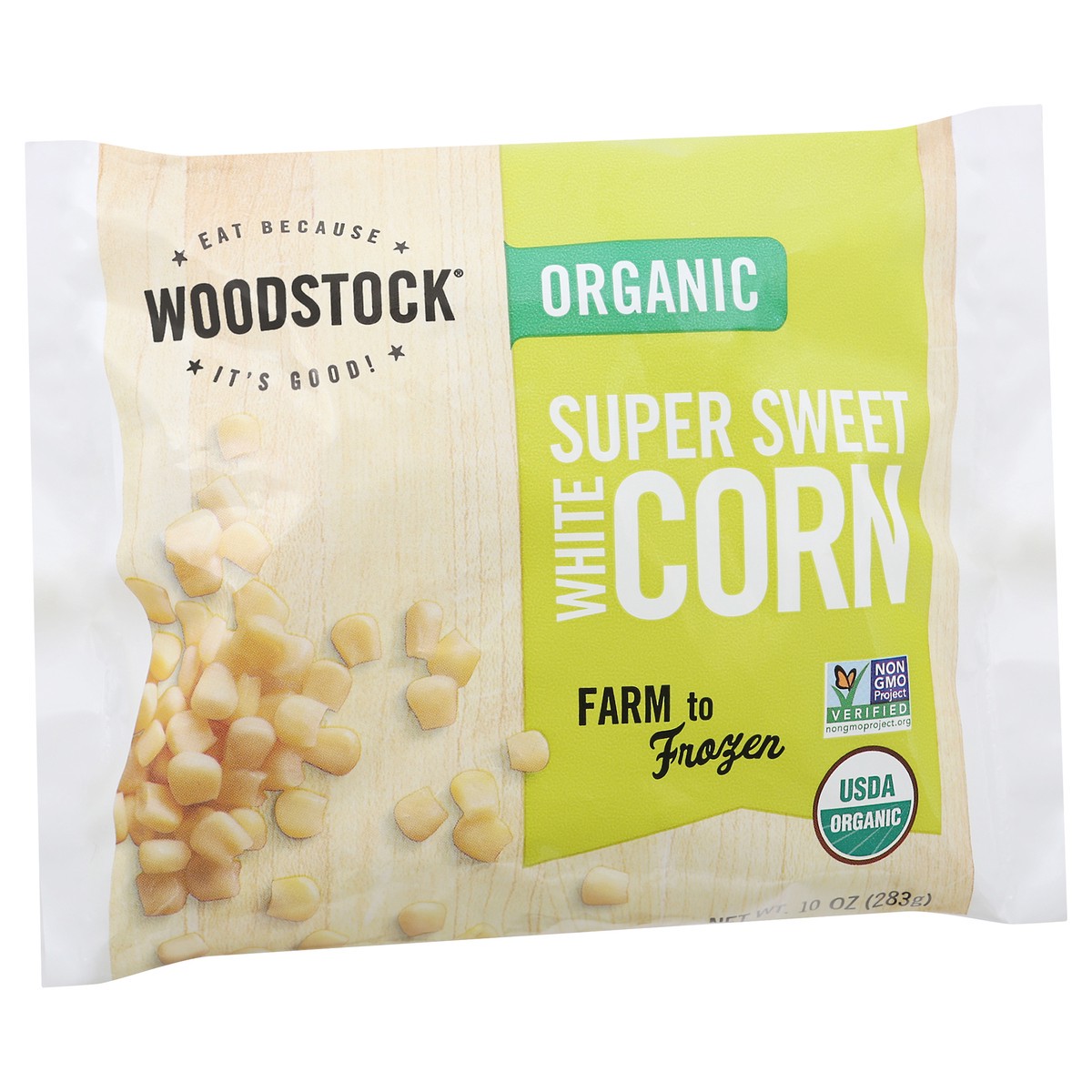 slide 5 of 9, Woodstock Organic Super Sweet White Corn 10 oz, 10 oz