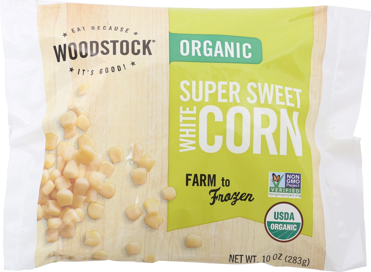 slide 6 of 9, Woodstock Organic Super Sweet White Corn 10 oz, 10 oz