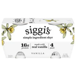 siggi''s siggi’s Icelandic Skyr Nonfat Yogurt, Vanilla, 5.3oz, 4ct