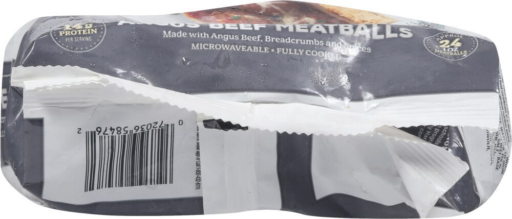 slide 4 of 6, Harris Teeter Fully Cooked Microwavable Angus Beef Meatballs, 24 oz