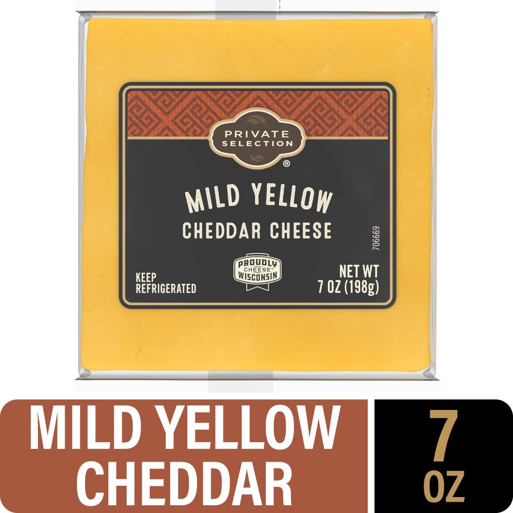 slide 1 of 2, Private Selection Mild Yellow Cheddar Block Cheese, 7 oz