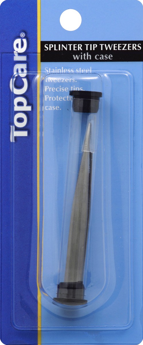 slide 2 of 2, TopCare Beauty Splinter Tip Tweezers with Case 1 ea, 1 ea