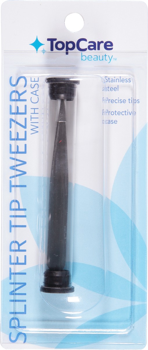 slide 1 of 2, TopCare Beauty Splinter Tip Tweezers with Case 1 ea, 1 ea