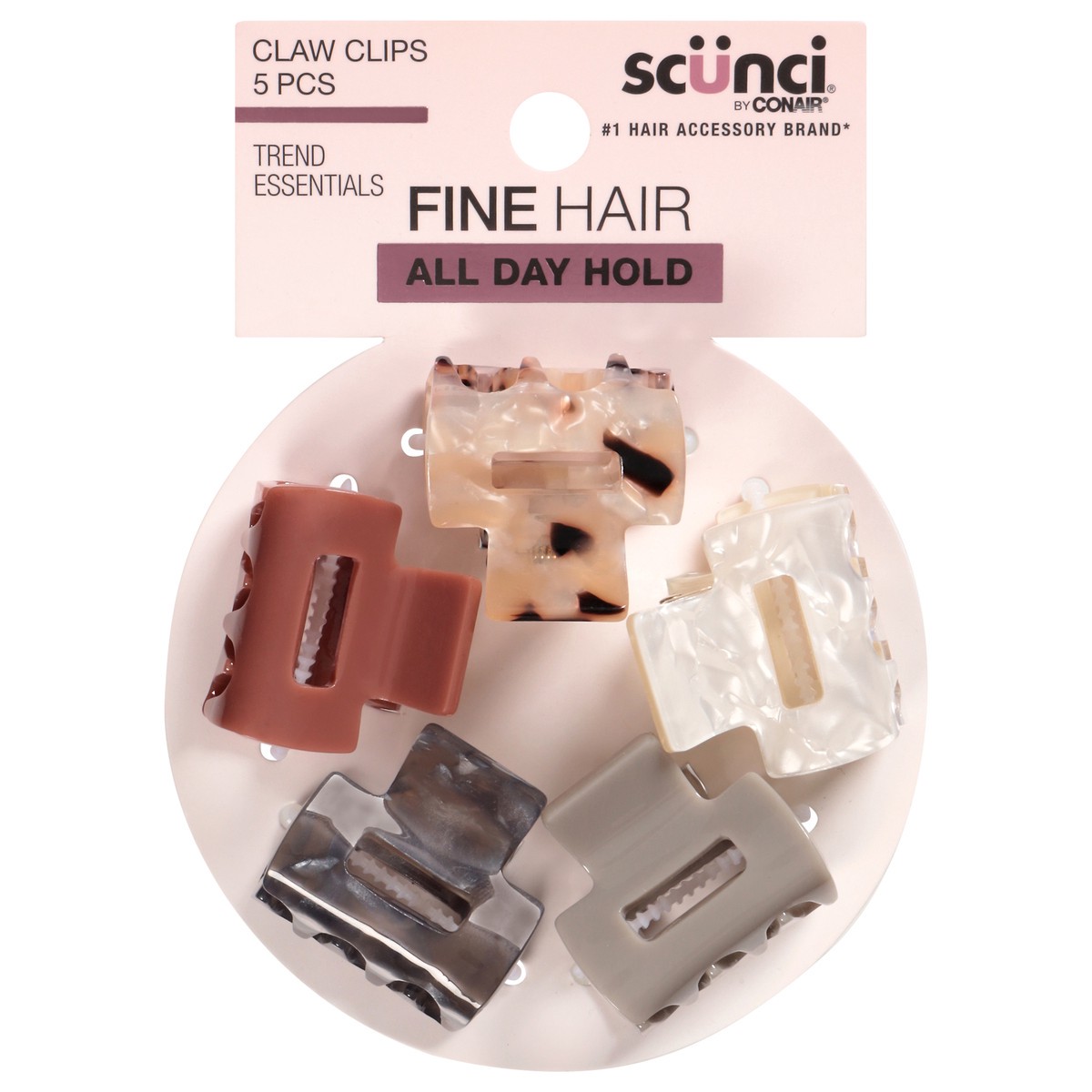slide 1 of 11, scünci Trend Essentials Claw Clips 5 Each, 5 ct