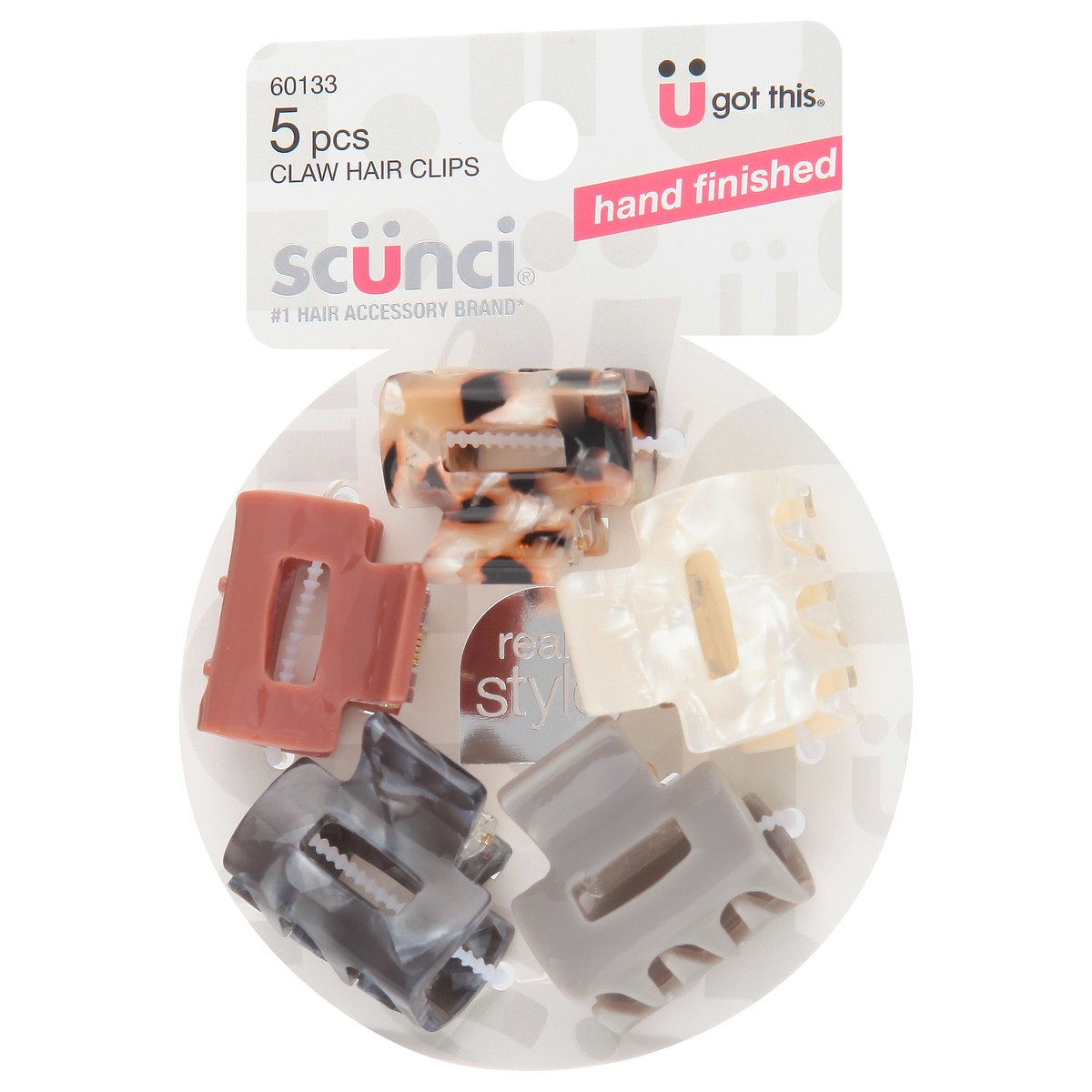 slide 6 of 11, scünci Trend Essentials Claw Clips 5 Each, 5 ct