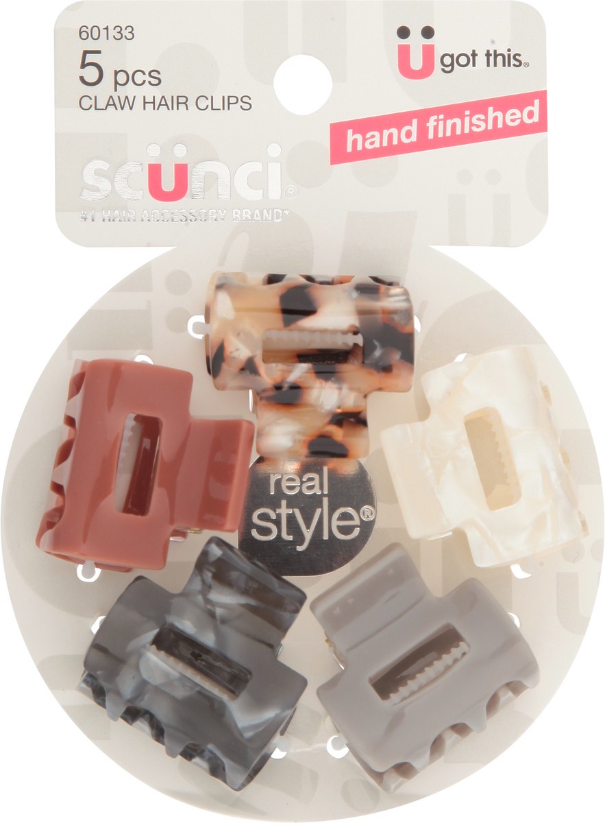 slide 4 of 11, scünci Trend Essentials Claw Clips 5 Each, 5 ct