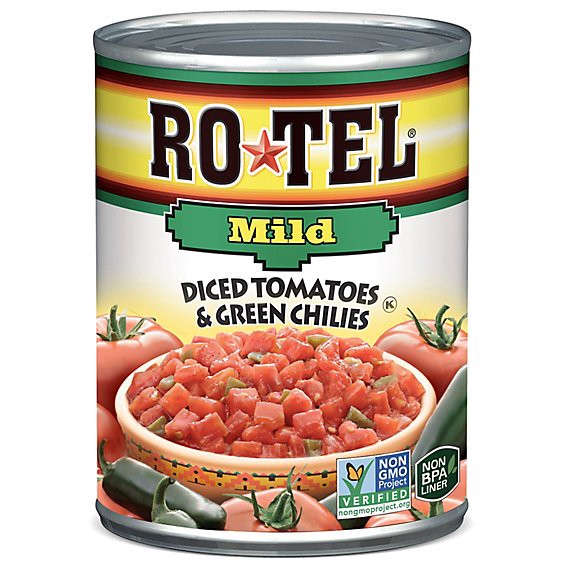 slide 1 of 6, Ro-Tel Mild Diced Tomatoes And Green Chilies - 10 Oz, 10 oz