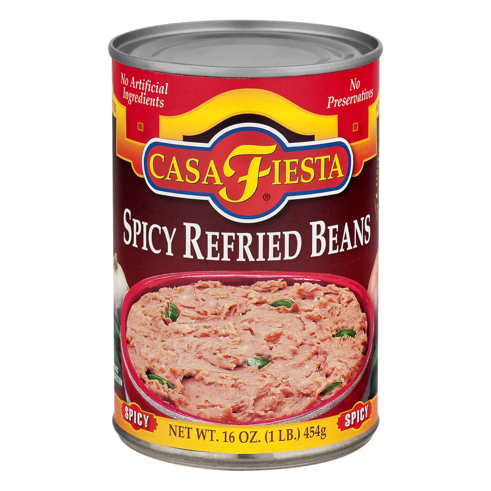 slide 1 of 1, Casa Fiesta Medium Spicy Refried Beans with Jalapeno Pieces, 16 oz