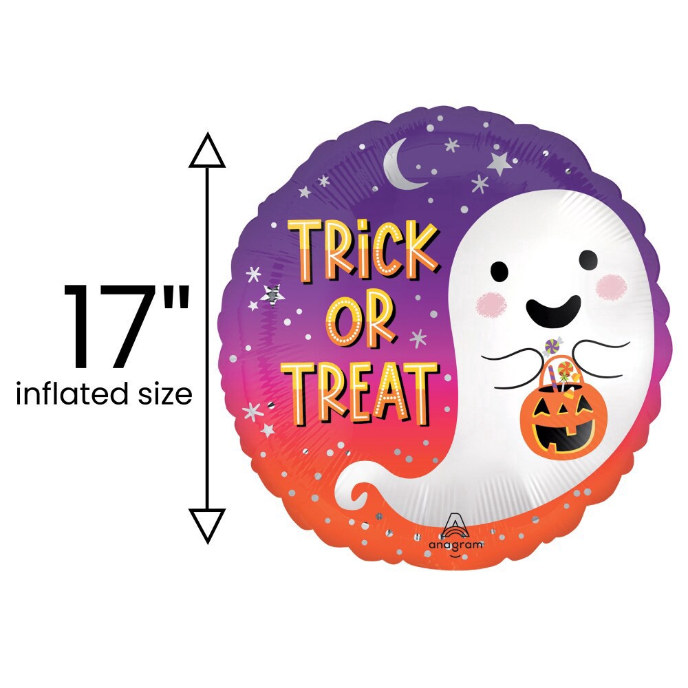 slide 4 of 4, Trick or Treat Helium Filled Balloon, 17 in