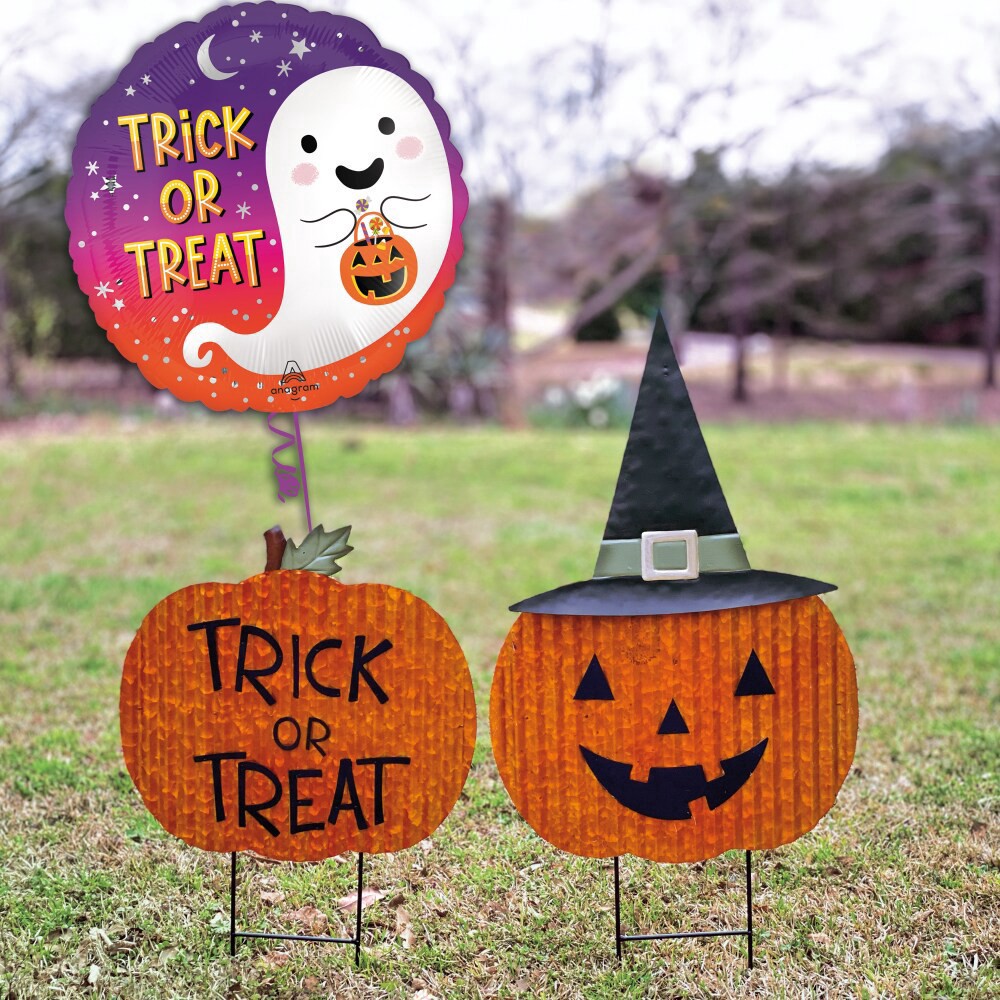 slide 2 of 4, Trick or Treat Helium Filled Balloon, 17 in