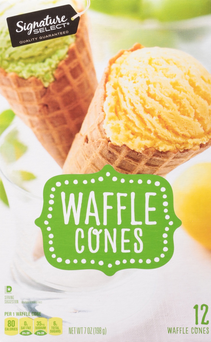 slide 4 of 9, Signature Select Waffle Cones 12 ea, 12 ct
