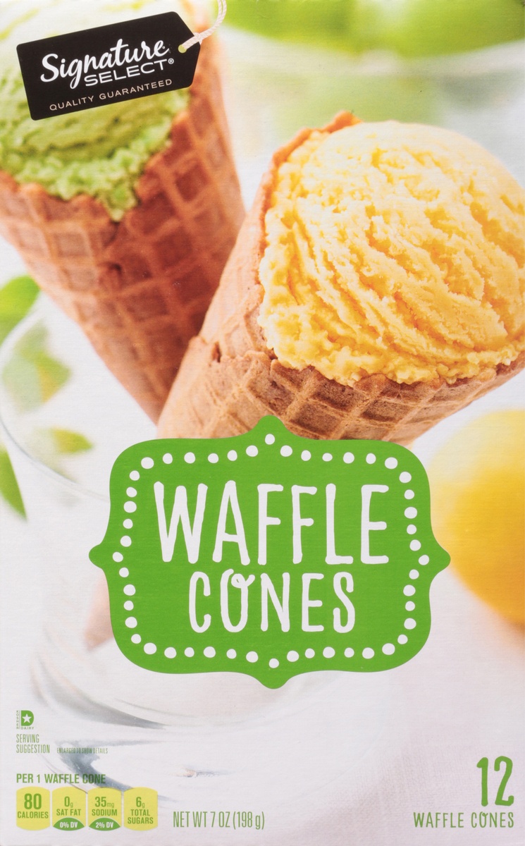 slide 6 of 9, Signature Select Waffle Cones 12 ea, 12 ct