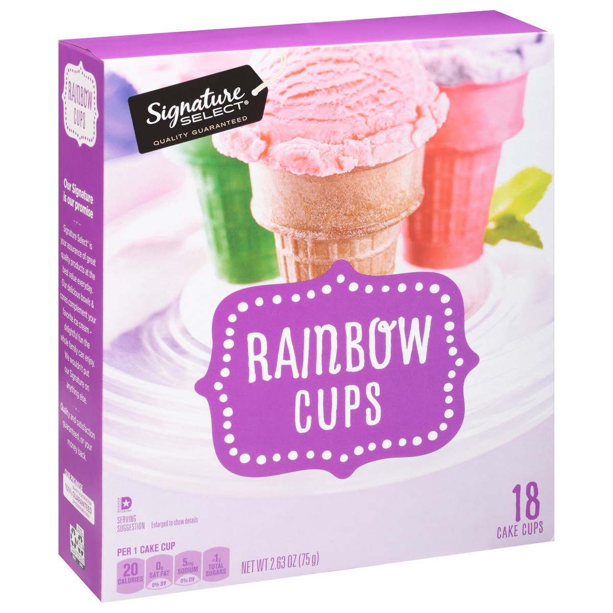 slide 2 of 9, Signature Select Rainbow Cake Cups 18 ea, 