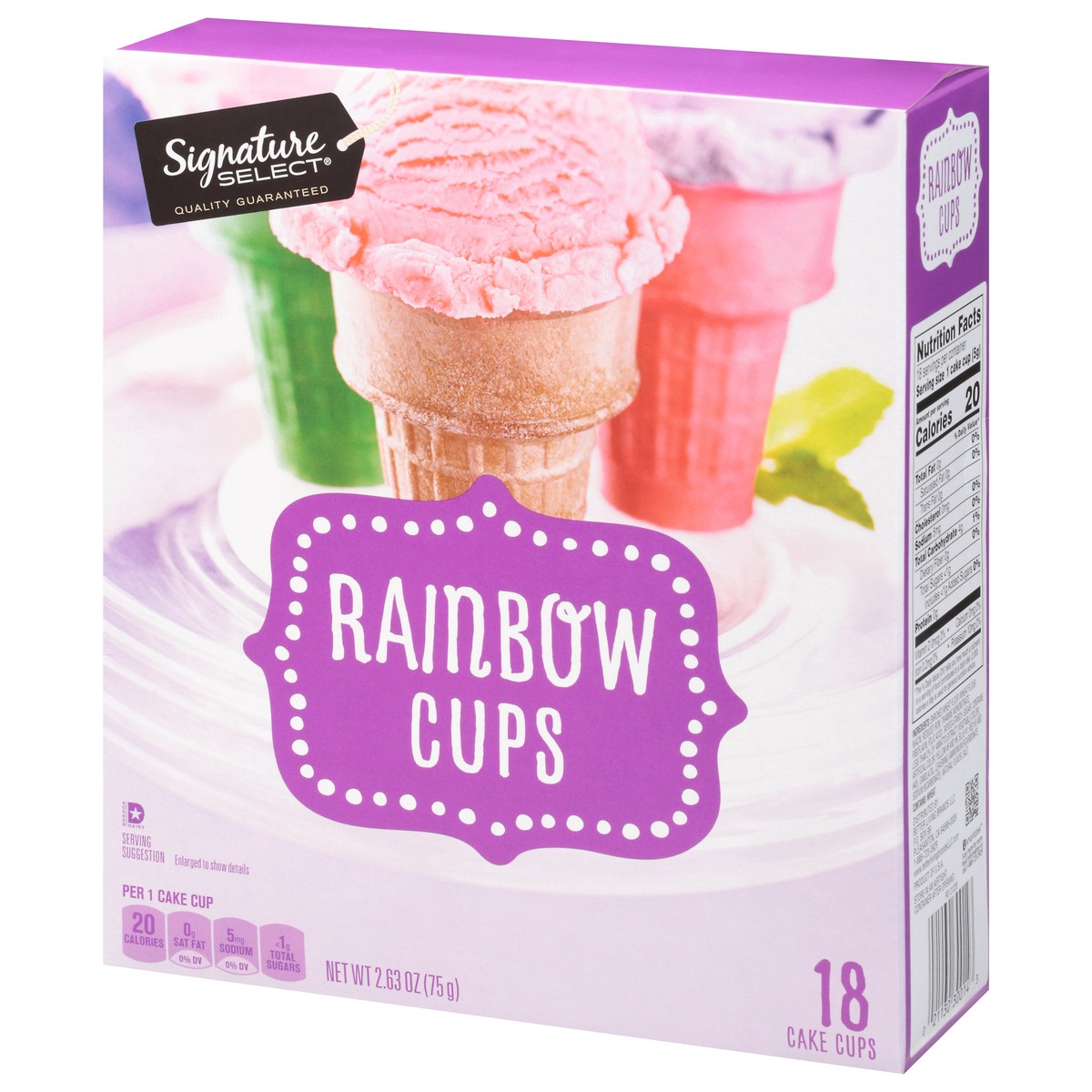 slide 3 of 9, Signature Select Rainbow Cake Cups 18 ea, 