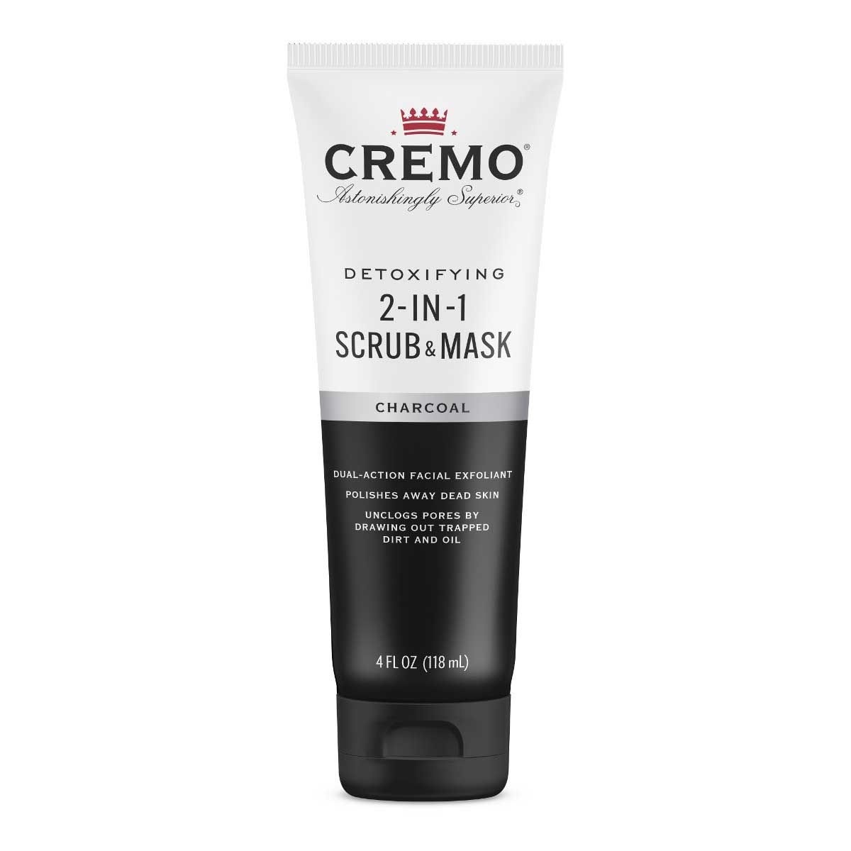 slide 1 of 1, Cremo Detox Face 2-In-1 Scrub & Mask Charcoal, 4 oz