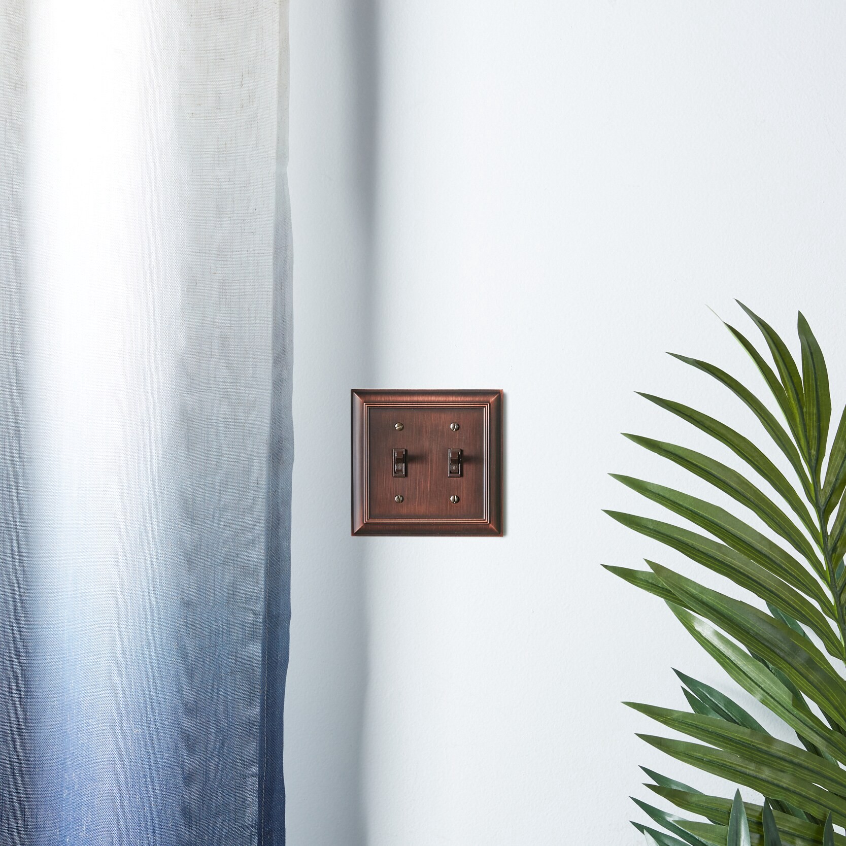 slide 2 of 4, allen + roth Cosgrove 2 -Gang Oil-rubbed bronze Zinc Indoor Toggle Wall Plate, 1 ct