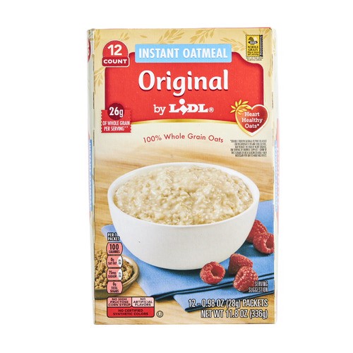 slide 1 of 1, Lidl instant oatmeal, original, 12 x 0.98 oz / 10 x 1.05 oz