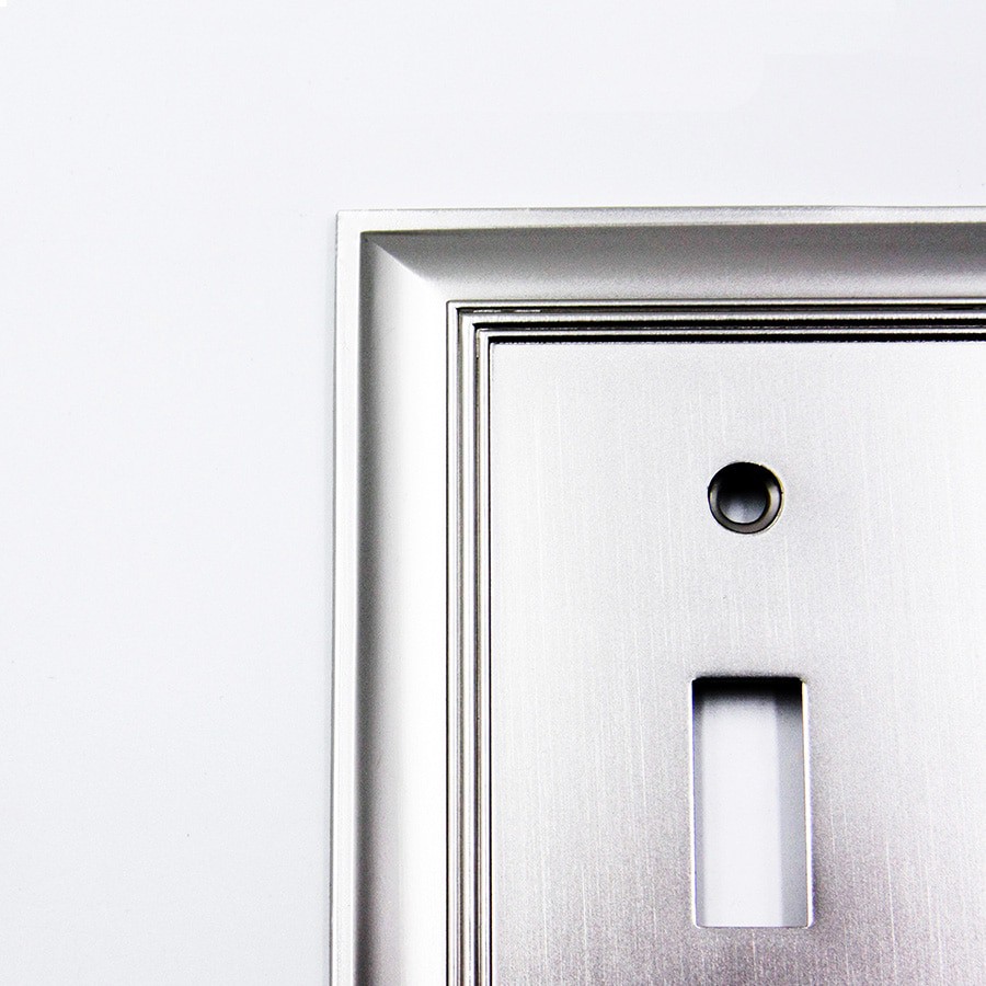 slide 3 of 4, allen + roth Cosgrove 2 -Gang Satin nickel Zinc Indoor Toggle Wall Plate, 1 ct