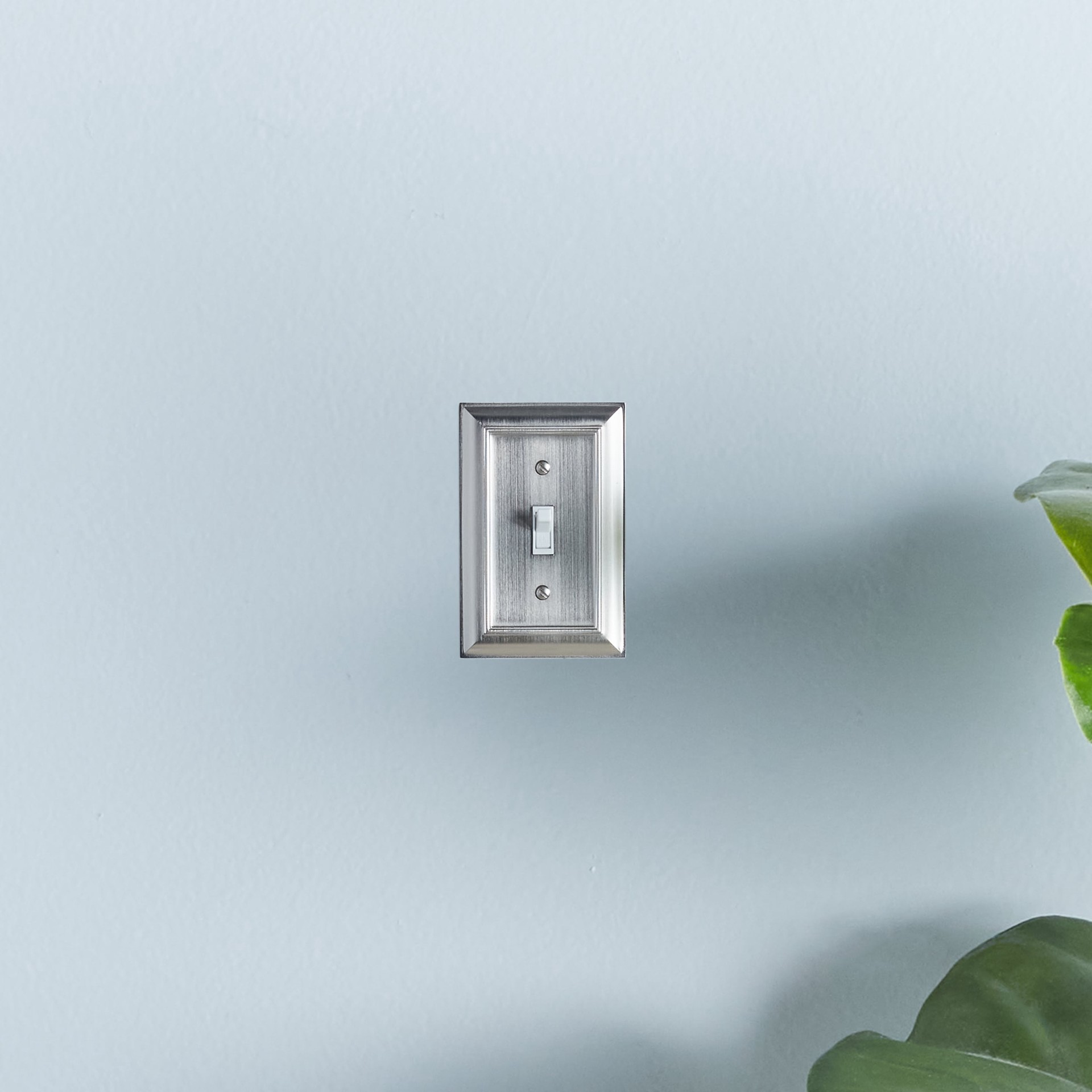 slide 2 of 4, allen + roth Cosgrove 1 -Gang Satin nickel Zinc Indoor Toggle Wall Plate, 1 ct