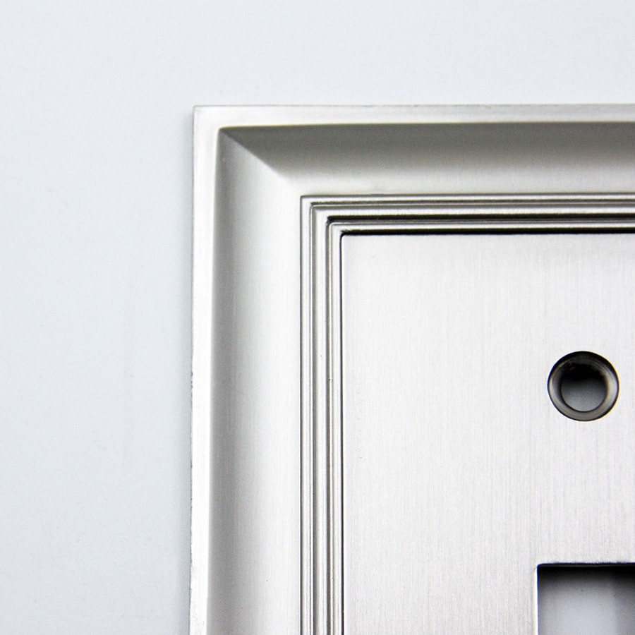 slide 3 of 4, allen + roth Cosgrove 1 -Gang Satin nickel Zinc Indoor Toggle Wall Plate, 1 ct