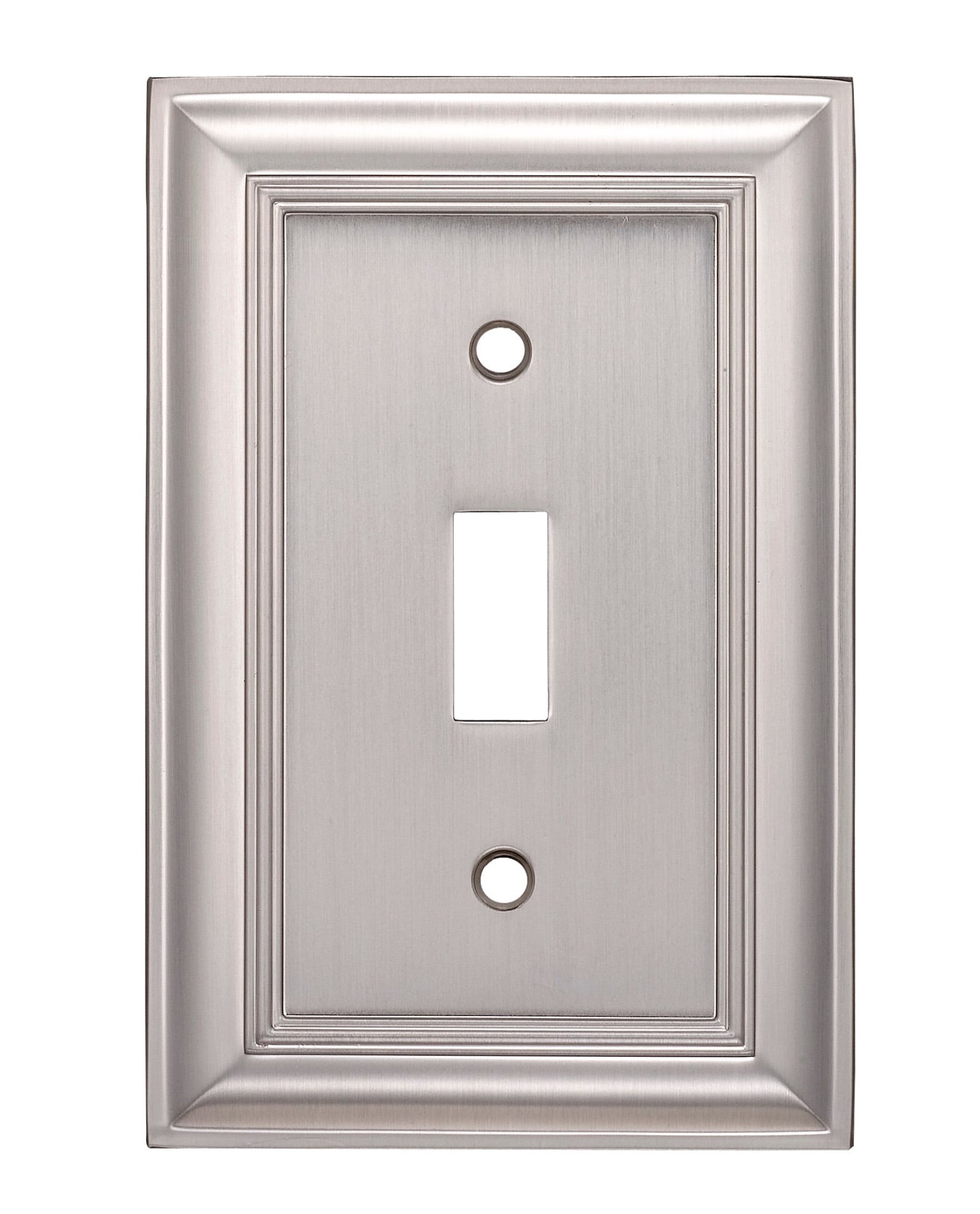 slide 1 of 4, allen + roth Cosgrove 1 -Gang Satin nickel Zinc Indoor Toggle Wall Plate, 1 ct
