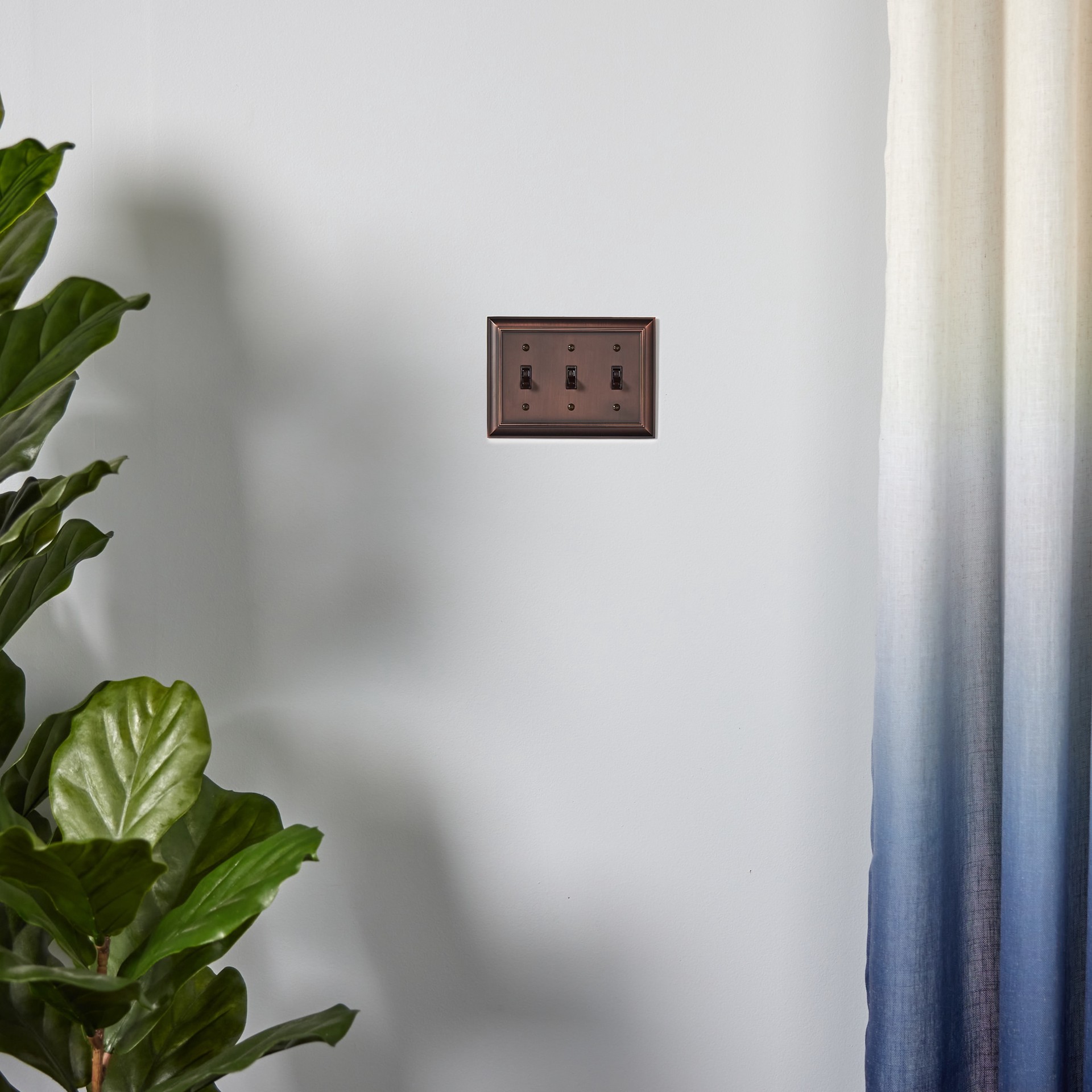 slide 2 of 5, allen + roth Cosgrove 3 -Gang Oil-rubbed bronze Zinc Indoor Toggle Wall Plate, 1 ct