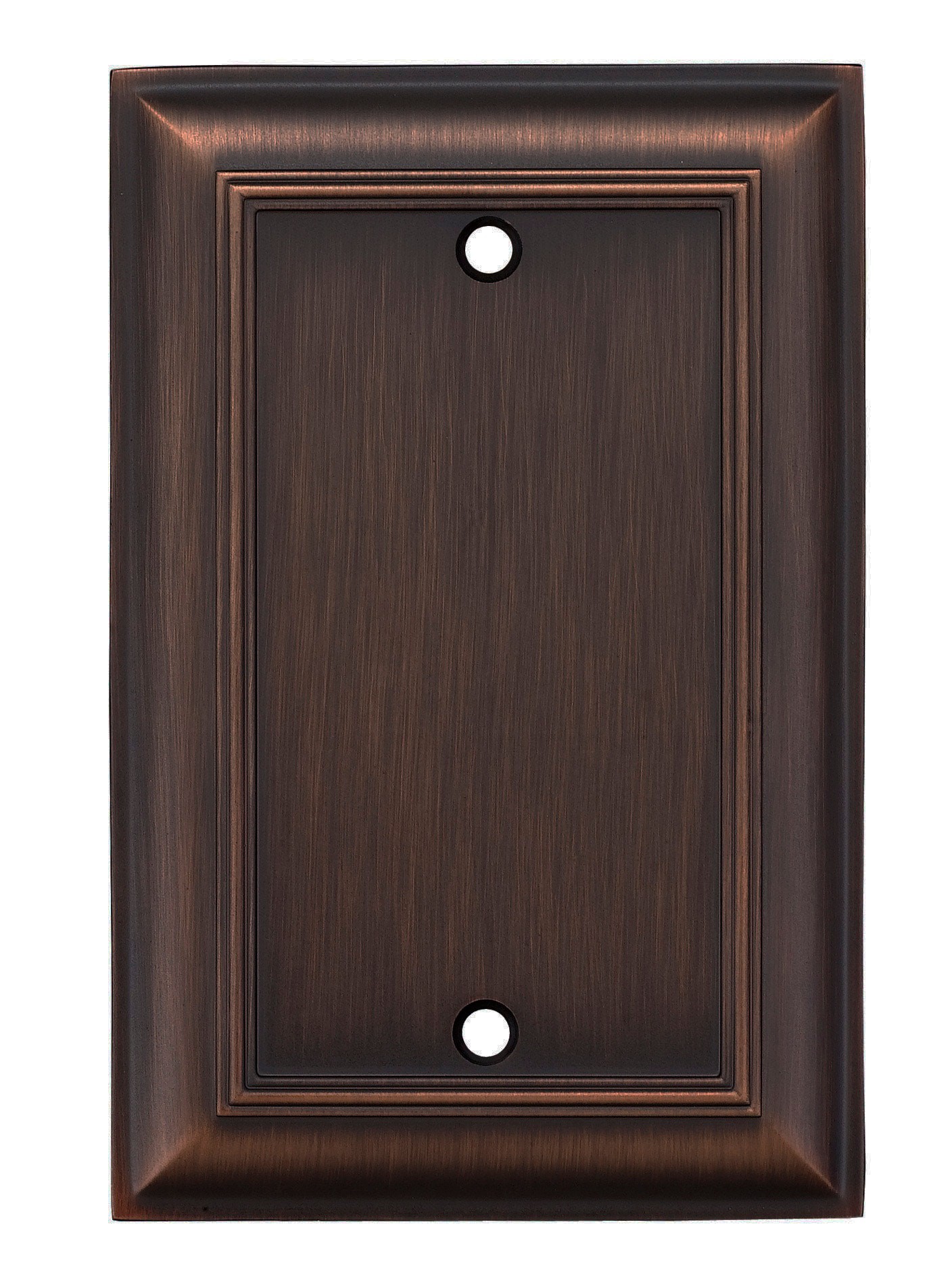 slide 1 of 5, allen + roth 1 -Gang Oil-rubbed bronze Zinc Indoor Blank Wall Plate, 1 ct