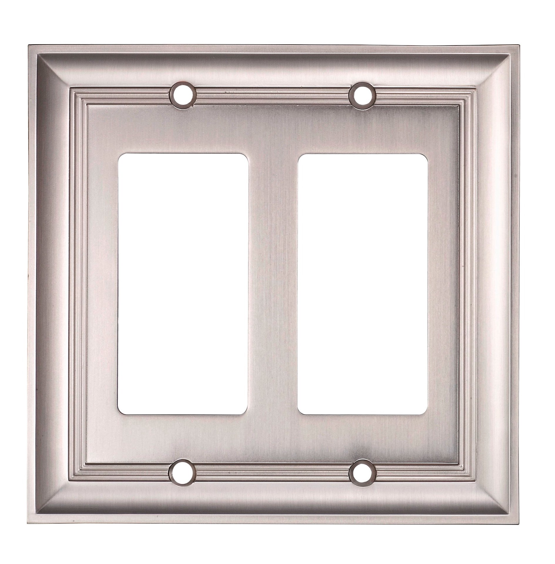 slide 1 of 5, allen + roth Cosgrove 2 -Gang Satin nickel Zinc Indoor Decorator Wall Plate, 1 ct