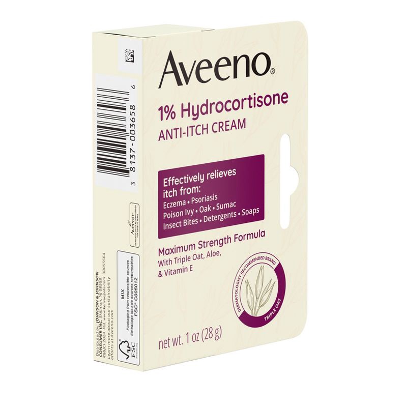 slide 3 of 7, Aveeno Active Naturals Anti-itch Cream - 1oz, 1 oz