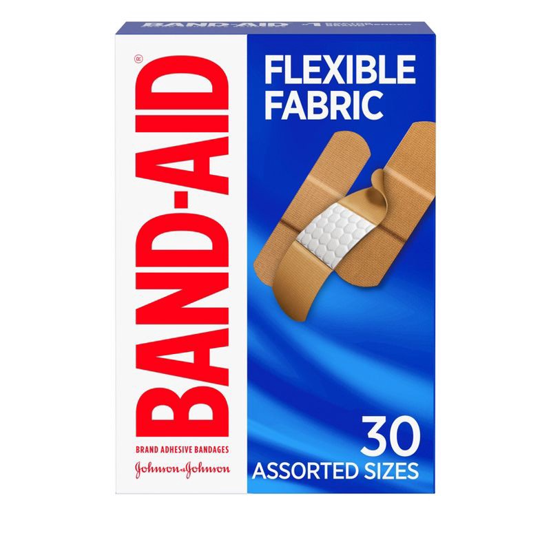 slide 1 of 8, Band-Aid Flexible Fabric Brand Adhesive Bandages - 30ct, 30 ct