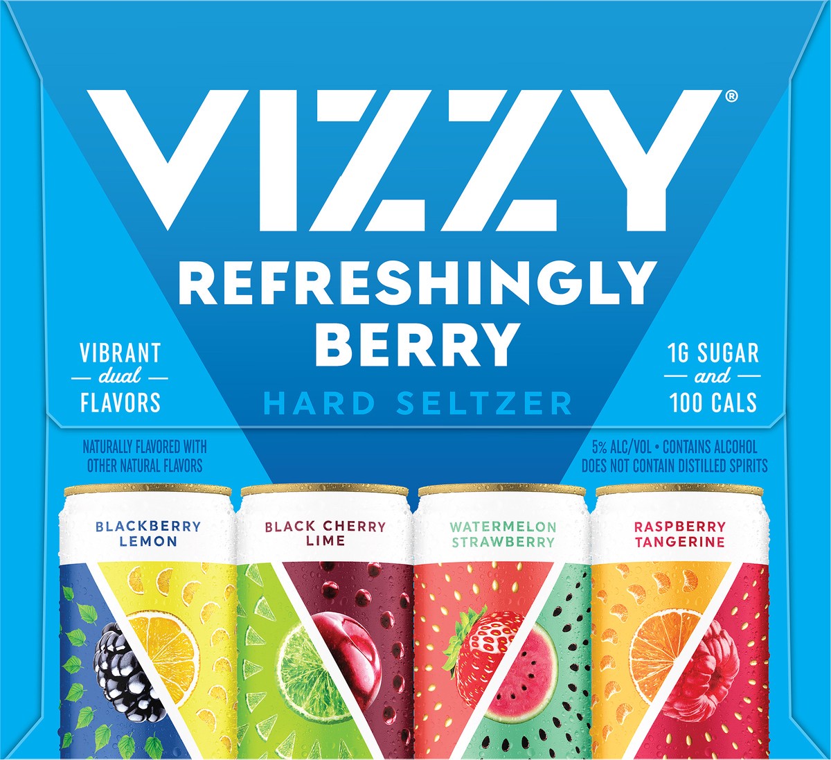 slide 8 of 9, Vizzy Variety Pack 2 Vizzy Hard Seltzer Berry Variety Pack, 12 Pack, 12 fl oz Cans, 5% ABV, 12 fl oz