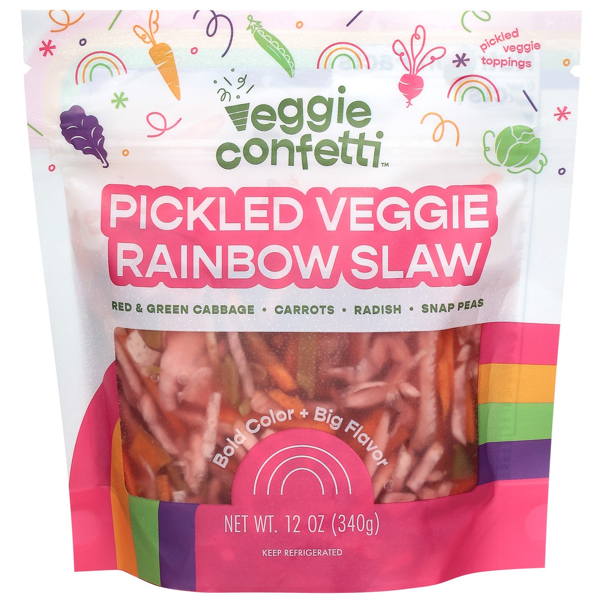 slide 1 of 14, Veggie Confetti Pickled Veggie Rainbow Slaw 12 oz, 12 oz