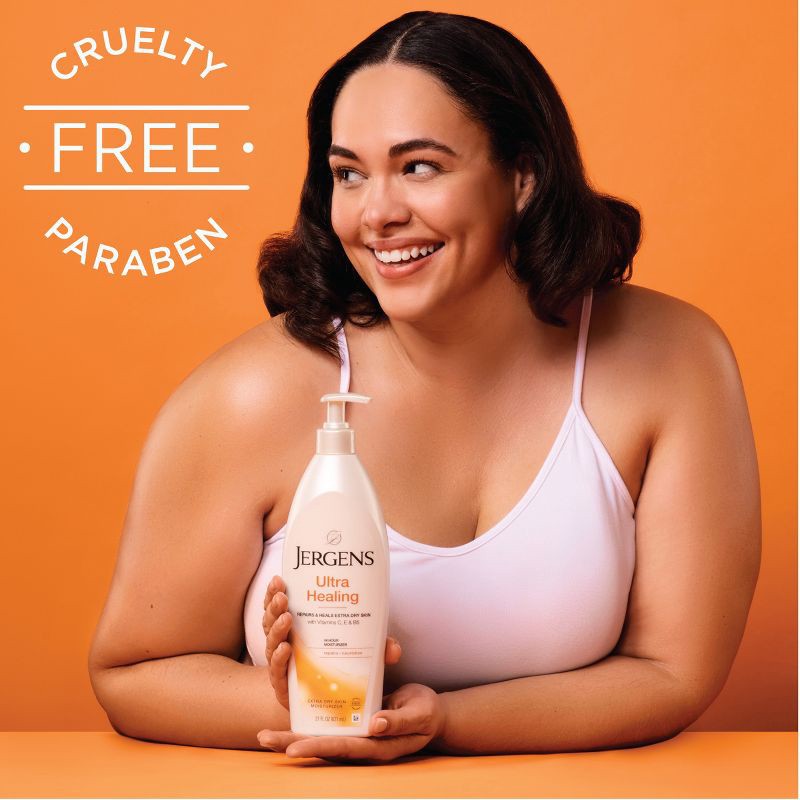 slide 5 of 7, Jergens Ultra Healing Body Lotion Moisturizer for Dry Skin with Vitamins C, E and B5 - 21 fl oz, 5 x 21 fl oz