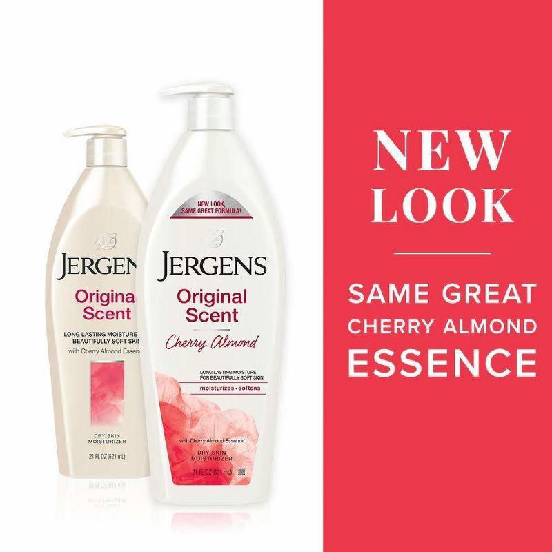 slide 3 of 10, Jergens Original Scent with Cherry Almond Essence Dry Skin Moisturizer, Long Lasting Hydration - 21 fl oz, 21 fl oz