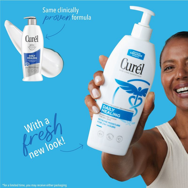 slide 10 of 10, Curel Daily Healing Hand and Body Lotion For Dry Skin, Advanced Ceramides Complex, All Skin Types Scented - 20 fl oz, 20 fl oz