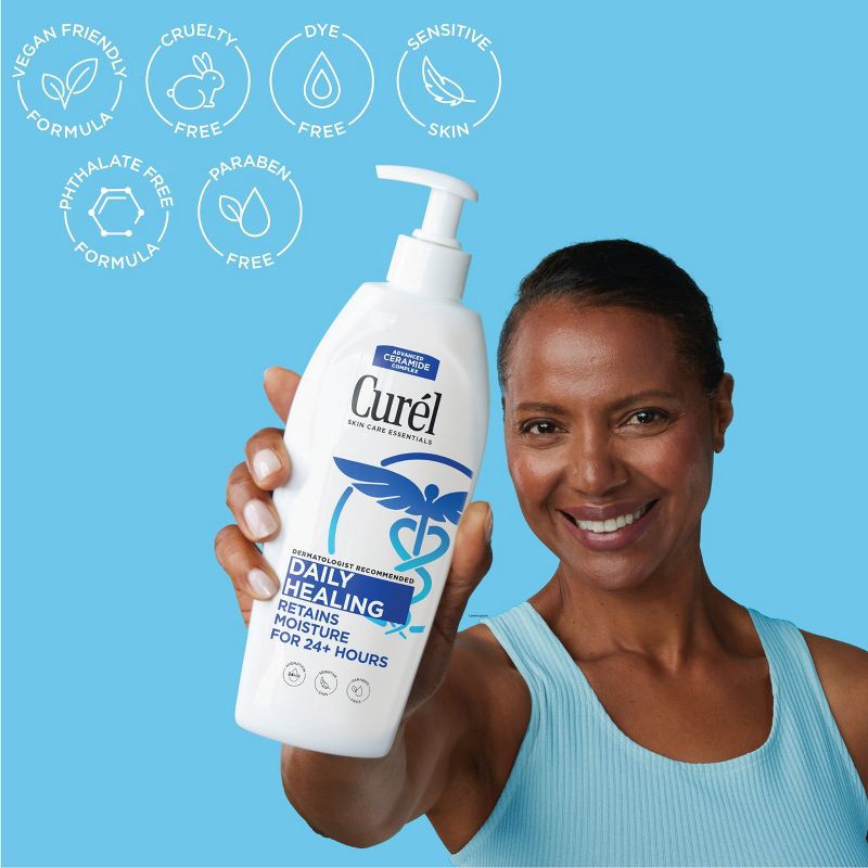 slide 7 of 10, Curel Daily Healing Hand and Body Lotion For Dry Skin, Advanced Ceramides Complex, All Skin Types Scented - 20 fl oz, 20 fl oz